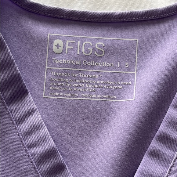 Figs Purple V-Neck Scrub Top - Picture 2 of 5